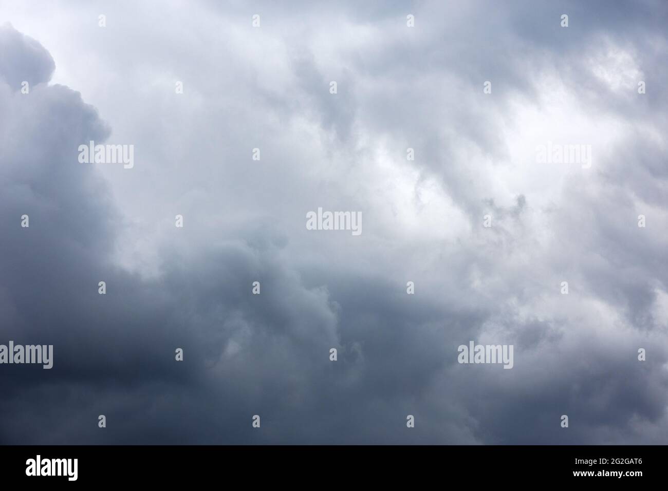 full frame summer storm clouds solid background Stock Photo