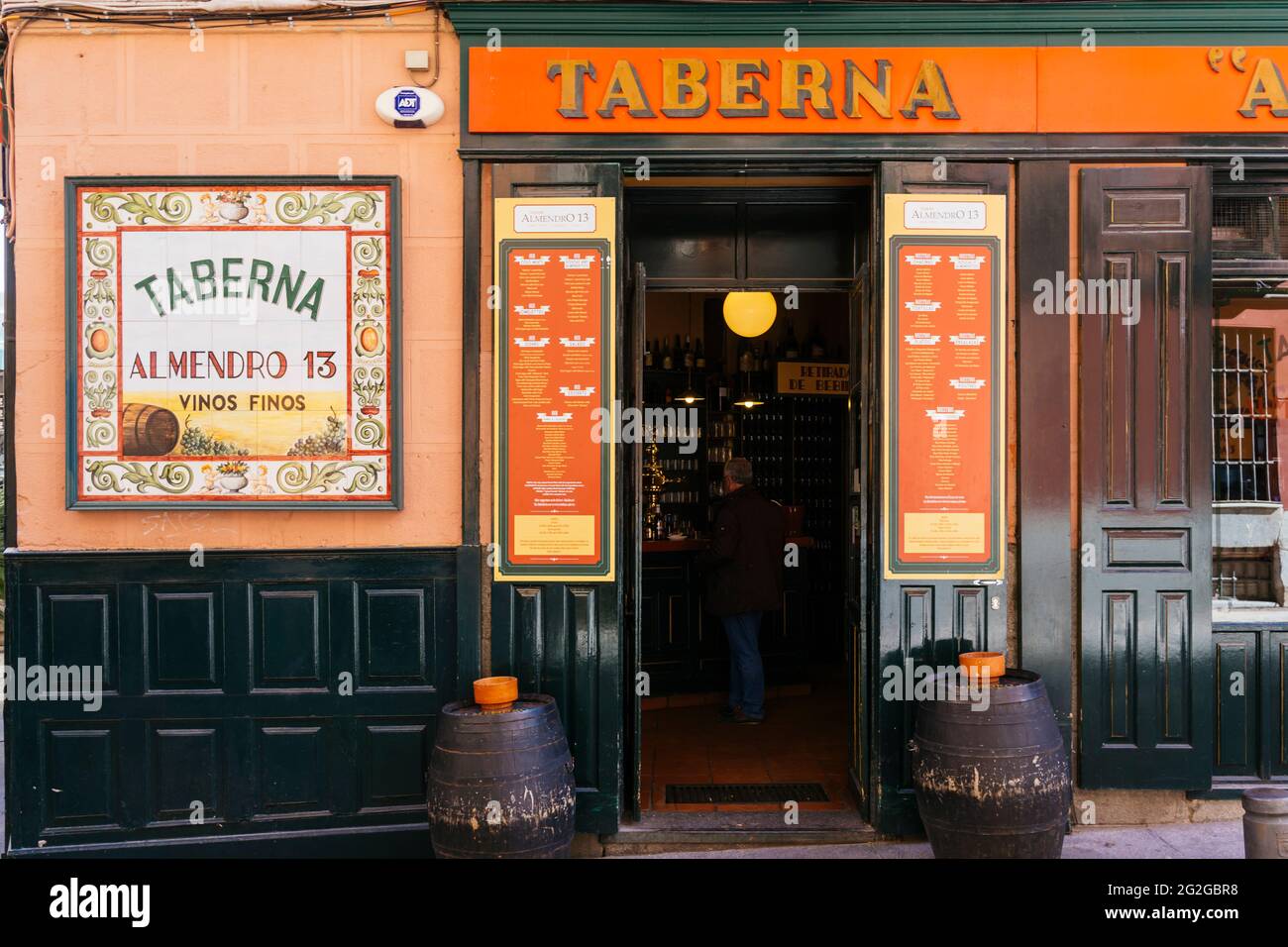 Traditional Tavern. Taberna Almendro, Calle del Almendro. Madrid has an important gastronomic tradition. Many restaurants that have been preparing the Stock Photo