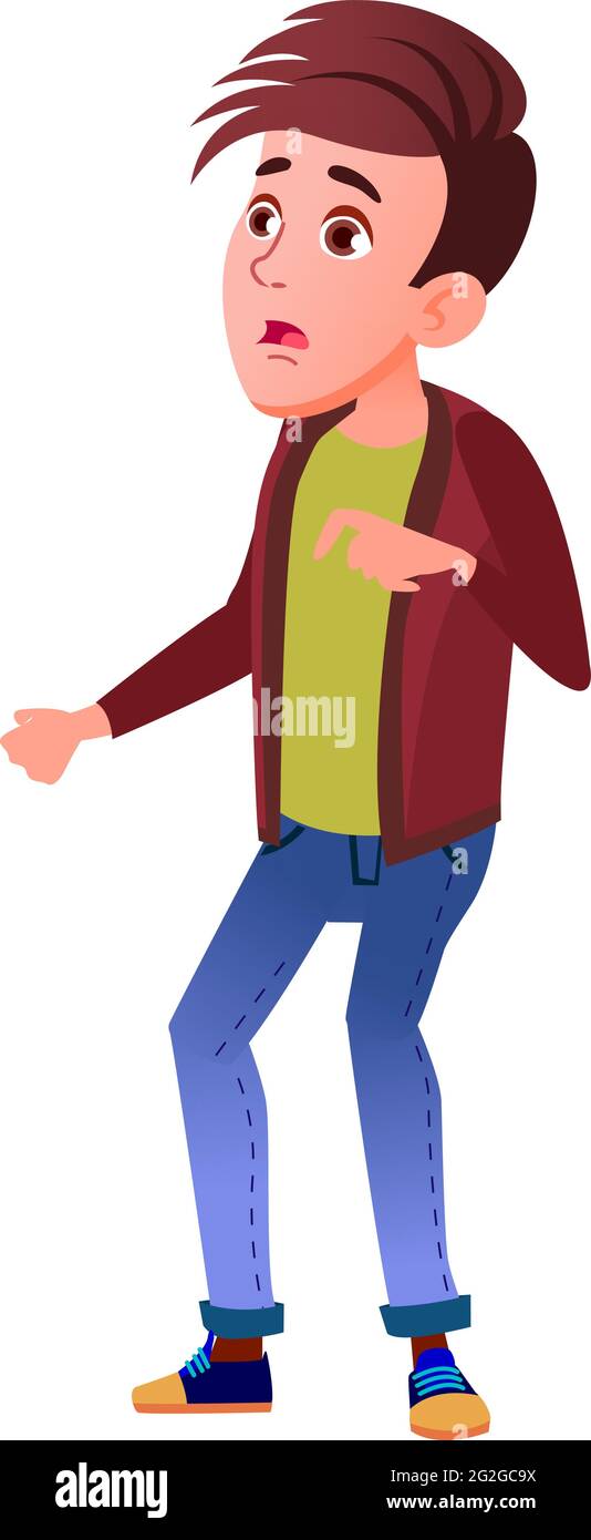 shocked boy teen scared in fear room cartoon vector Stock Vector Image &  Art - Alamy