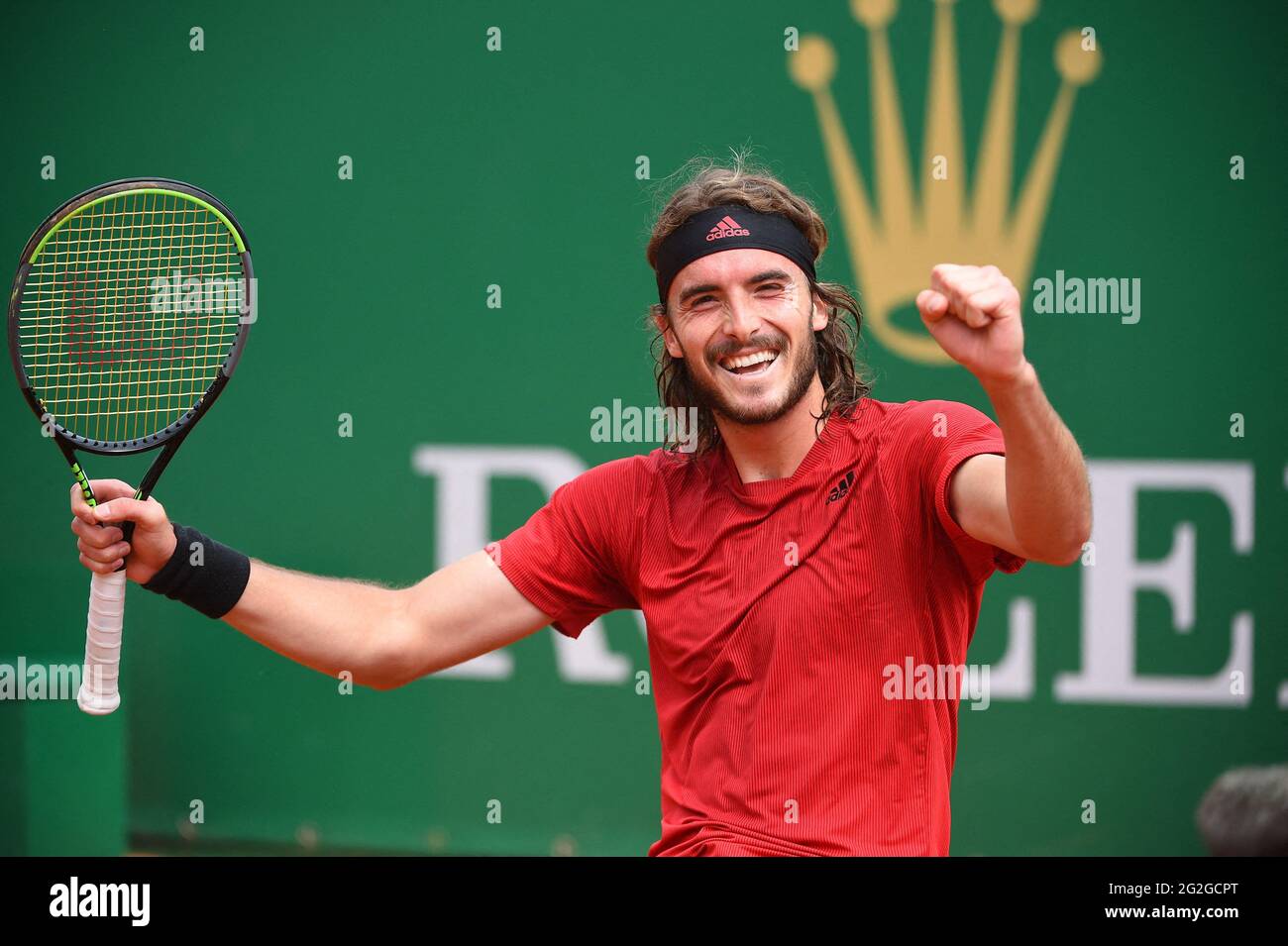 File photo - Stefanos Tsitsipas (GRE) wins his first Masters 1000 at the  Monaco Rolex Masters in Monte Carlo, Monaco, on April 18, 2021. - Greek  tennis player Stefanos Tsitsipas qualified for