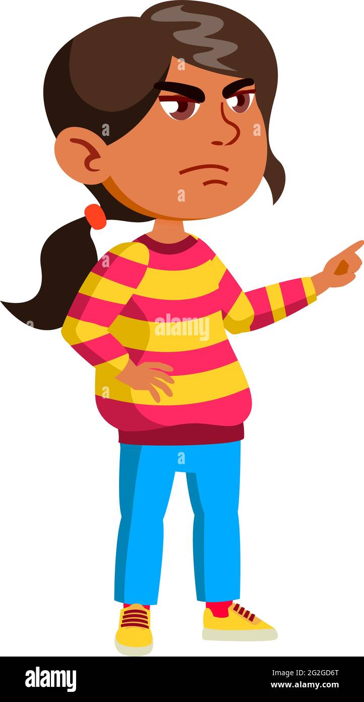 mad girl kid swearing doll in room cartoon vector Stock Vector Image & Art  - Alamy
