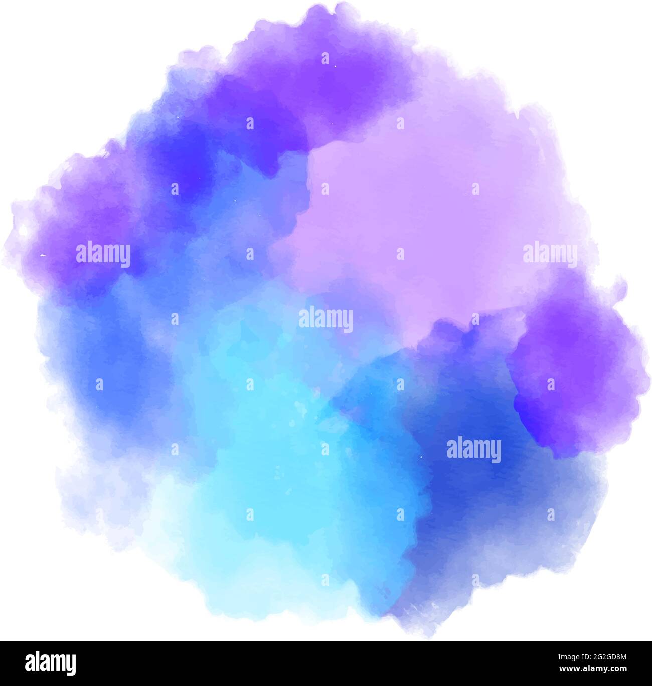 round blue and purple watercolor or ink splash vector illustration ...