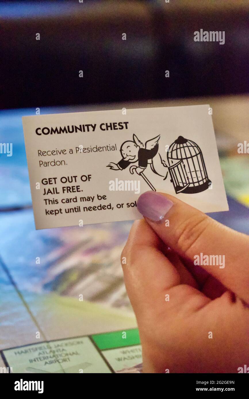 Get out of Jail Free Card- Community Chest Stock Photo