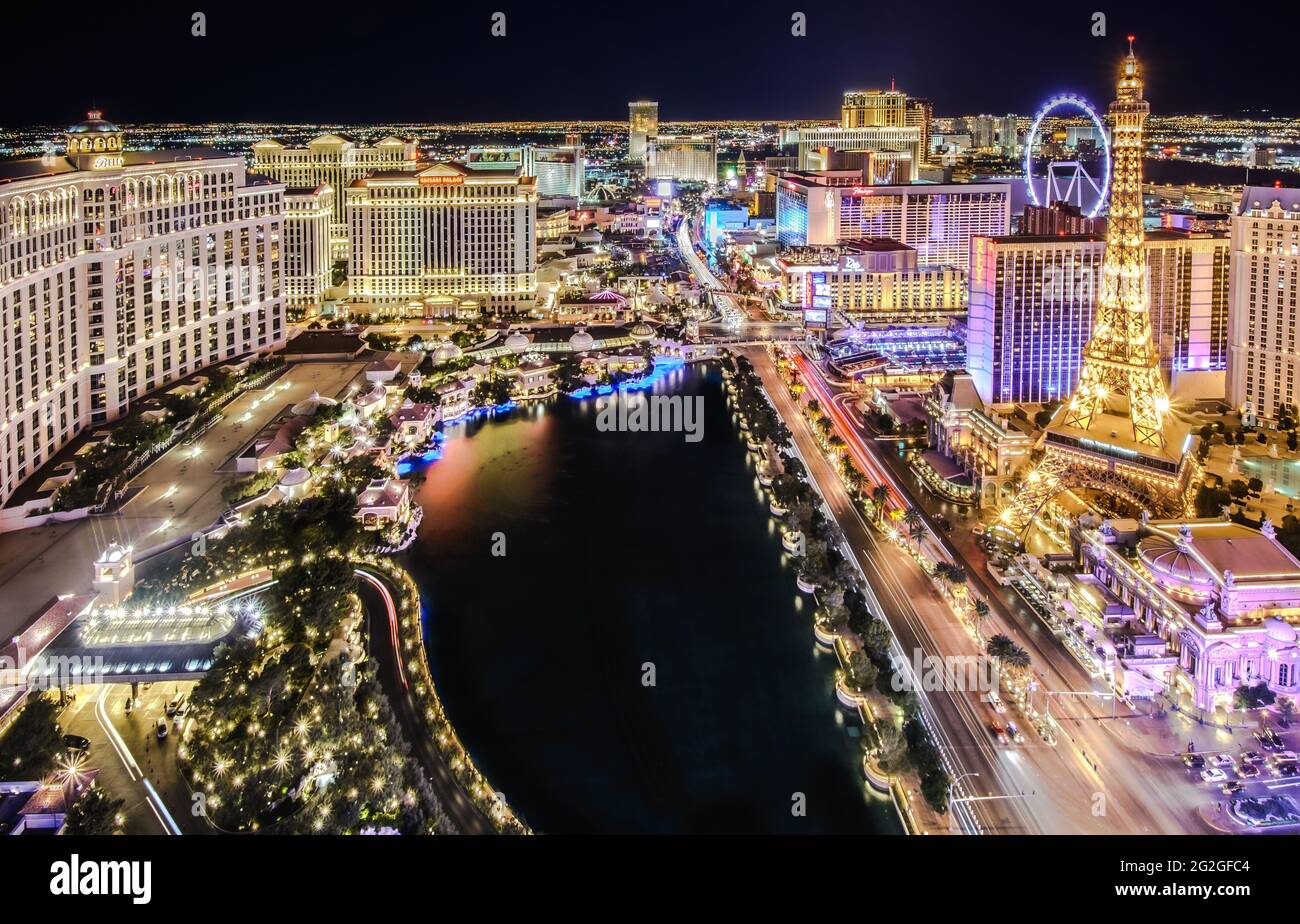 This is an aerial view of Sin City, Las Vegas. This shot was taken from the balcony of my hotel room at The Cosmopolitan of Las Vegas, overlooking the Stock Photo - This Is An Aerial View Of Sin City, Las Vegas. This Shot Was Taken From The Balcony Of My Hotel Room At The Cosmopolitan Of Las Vegas, Overlooking The Stock Photo -