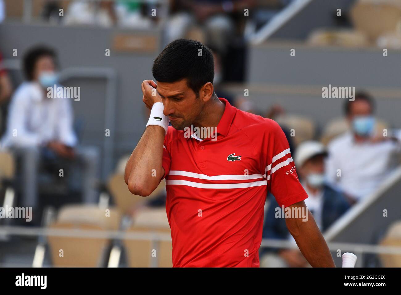 Paris, Fra. 011th June, 2021. Paris, Roland Garros, French Open Day 13 11/06/2021 Rafa Nadal (ESP) semi final match Credit: Roger Parker/Alamy Live News Stock Photo