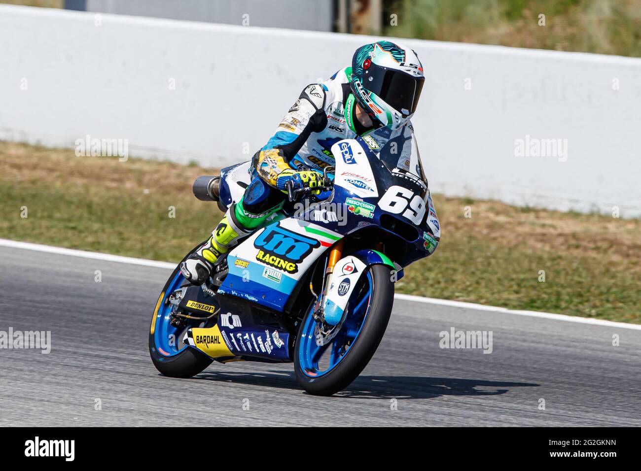 Montmelo, Barcelona, Spain. 11th June, 2021. Raffaele Fusco from Italia,  rider of Tm Racing Factory Team with Tm Racing during the Official Testing Session  Moto 3 of FIM CEV Repsol Barcelona in