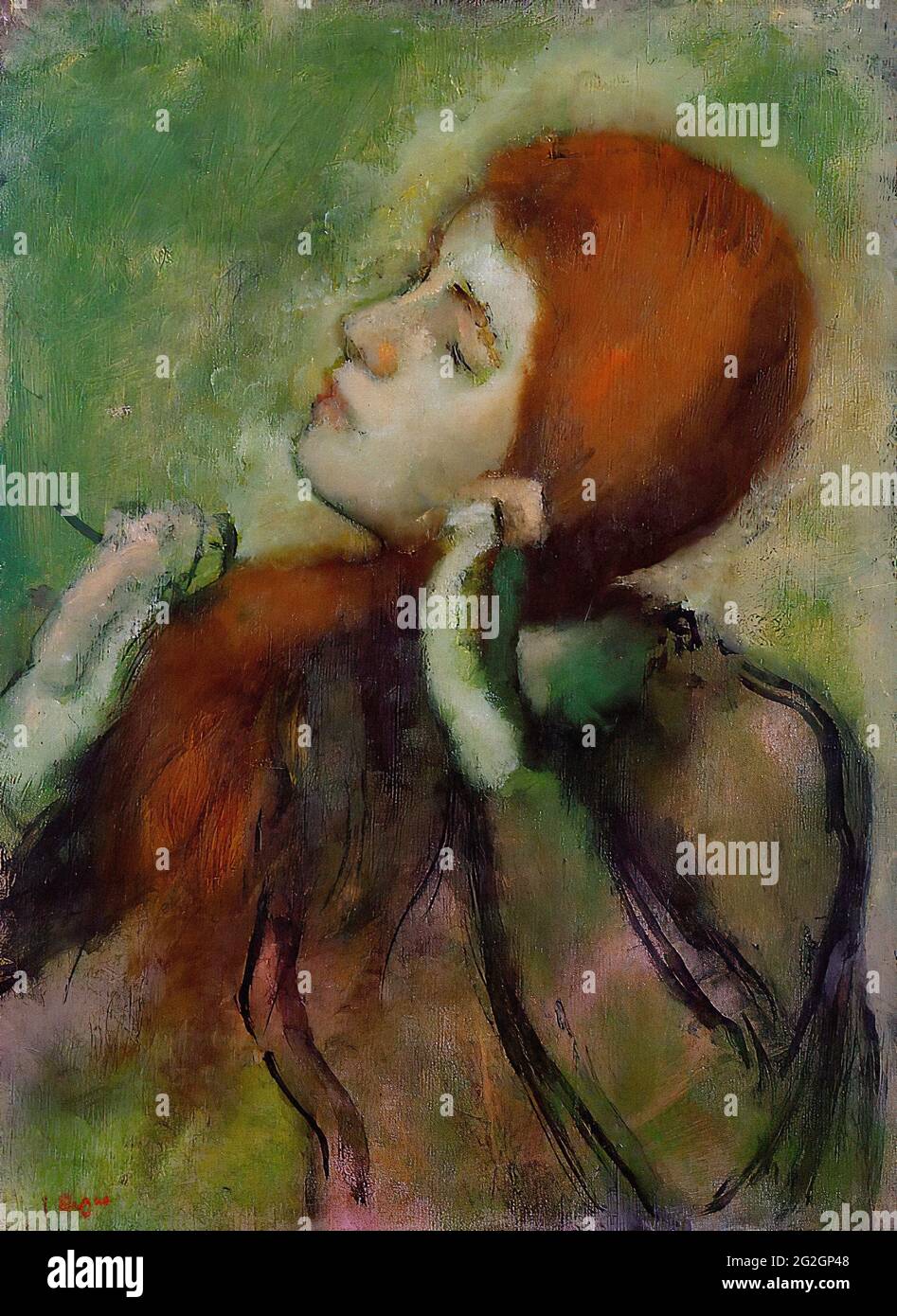 Edgar Degas - Woman Combing Her Hair 1 C 1894 Stock Photo