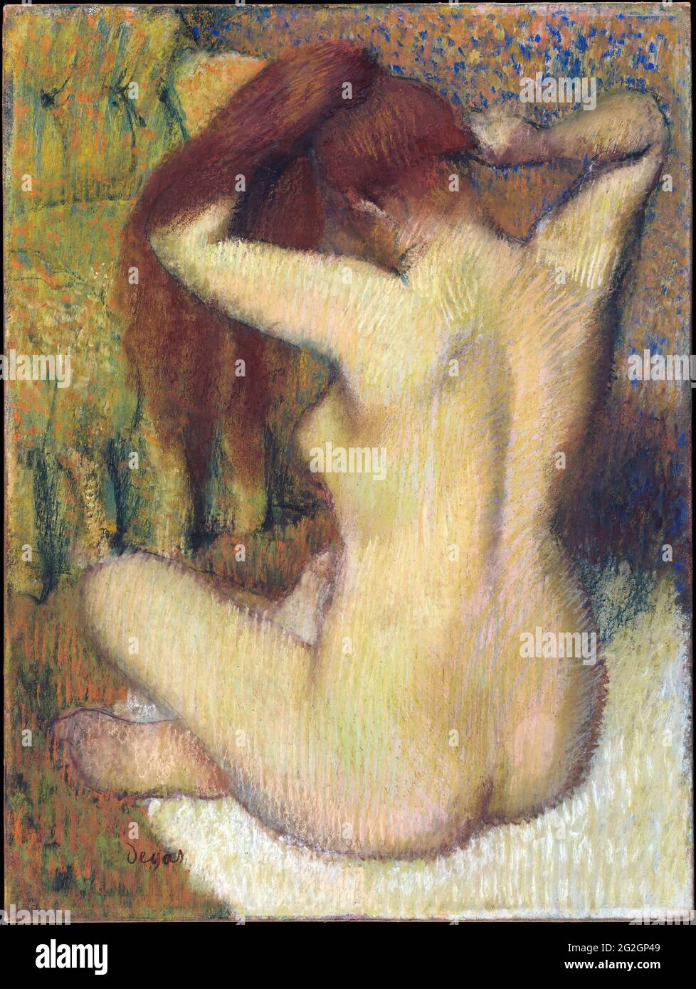 Edgar Degas -  woman combing her hair 01 Stock Photo