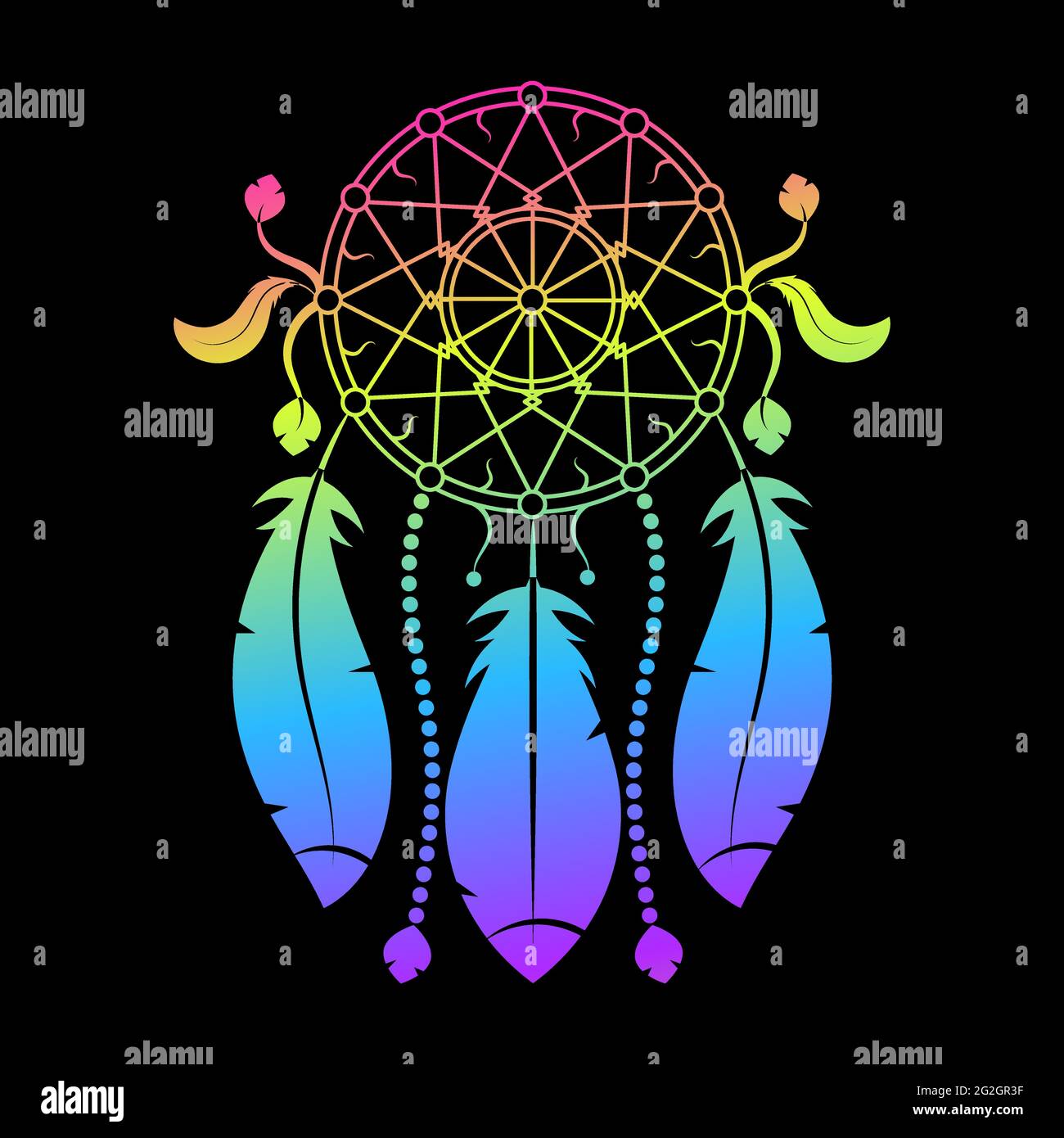 Dreamcatcher, feathers and beads. Native american indian dream catcher