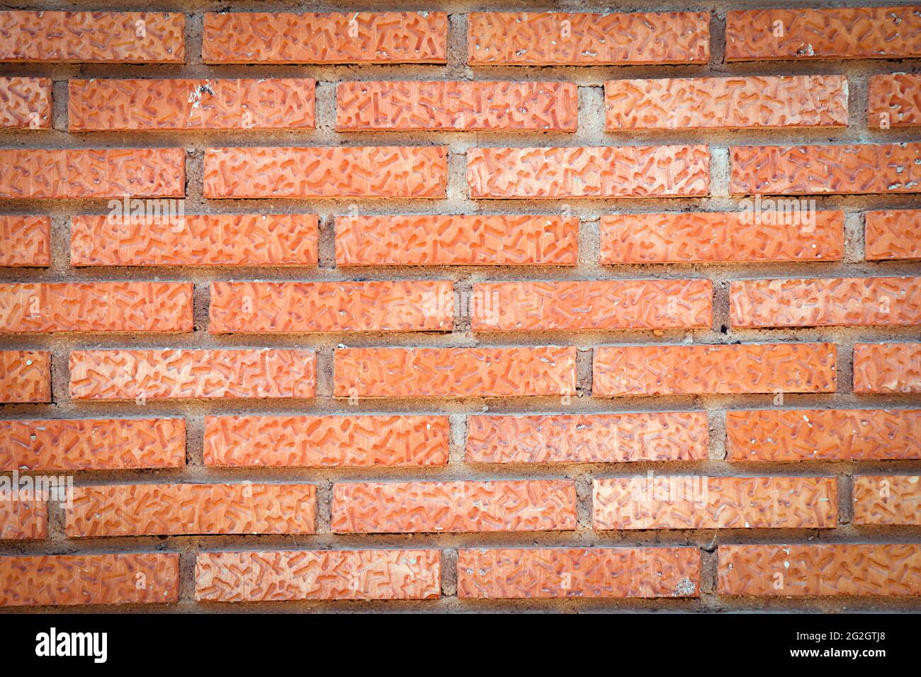 Weathered old brick wall background Stock Photo