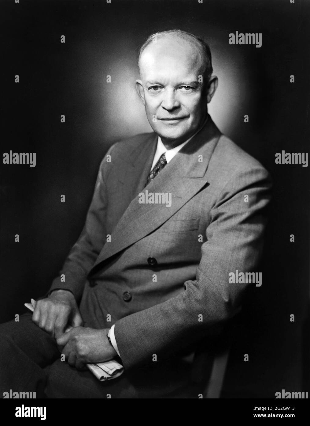 Dwight David Eisenhower (1890-1969), 34th U.S. President, Head and Shoulders Portrait, Fabian Bachrach, 1952 Stock Photo