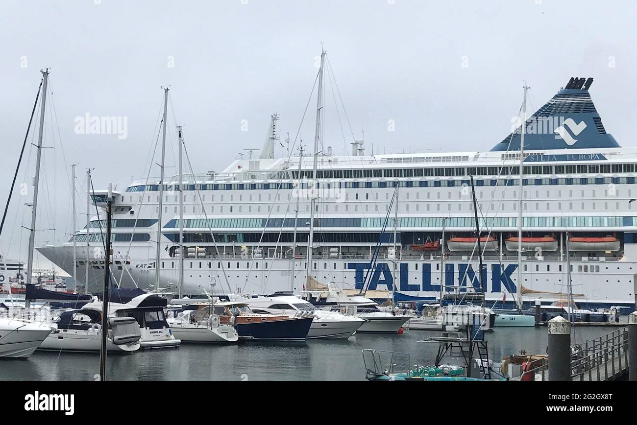A ferry in Falmouth where a police officer who was being accommodated onboard returned a positive lateral flow test for coronavirus on Friday morning. Picture date: Friday June 11, 2021. Stock Photo