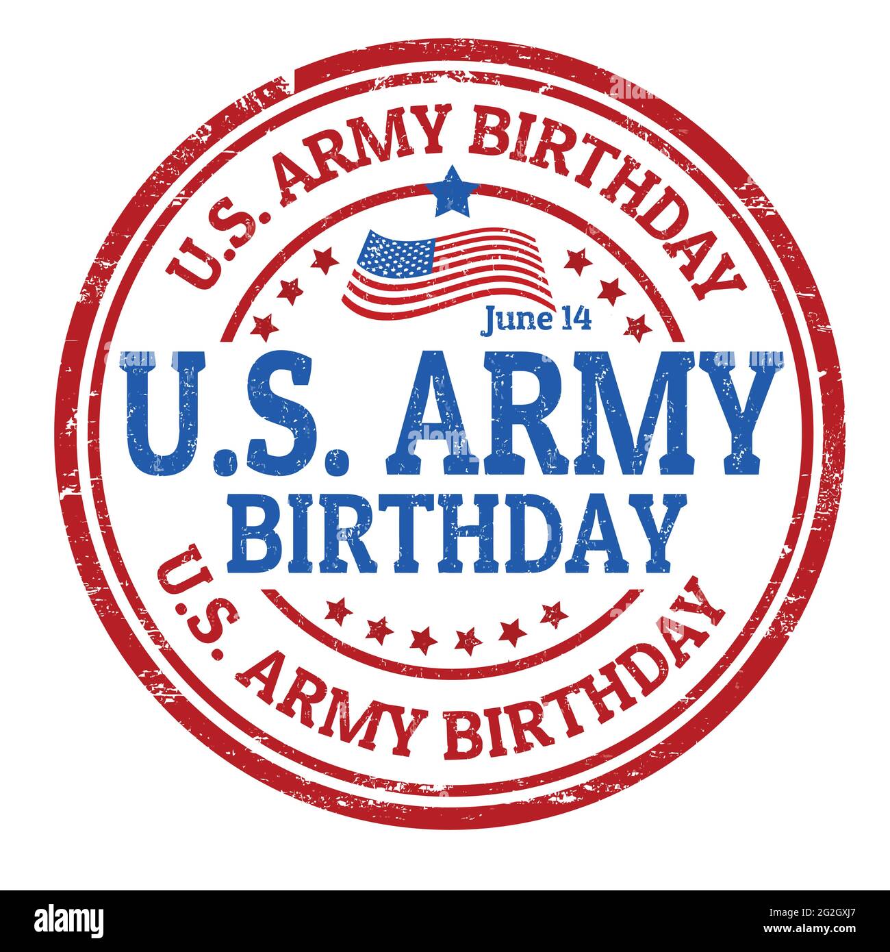 US army birthday grunge rubber stamp on white background, vector