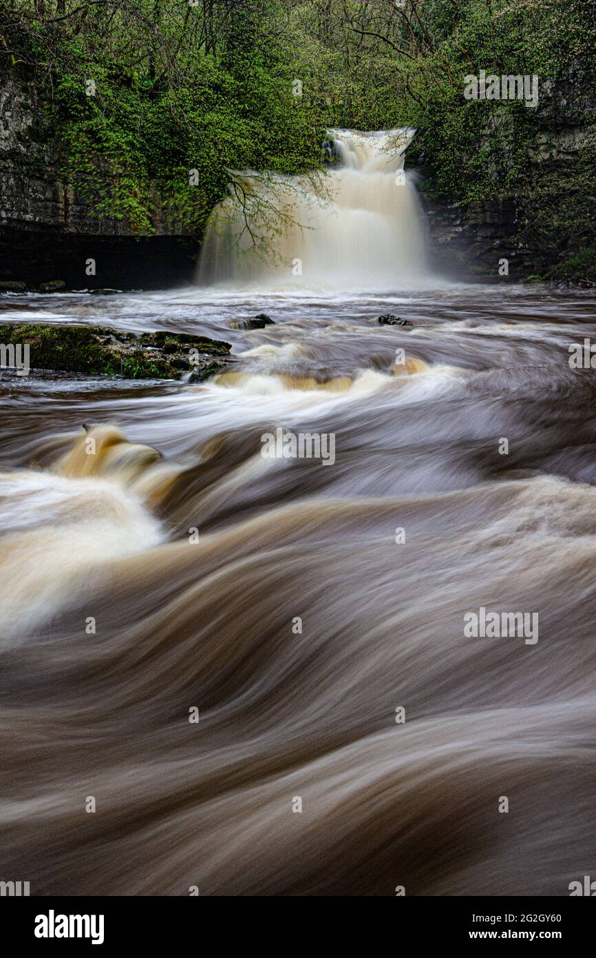 Cauldron Falls In West Burton, Yorkshire Stock Photo
