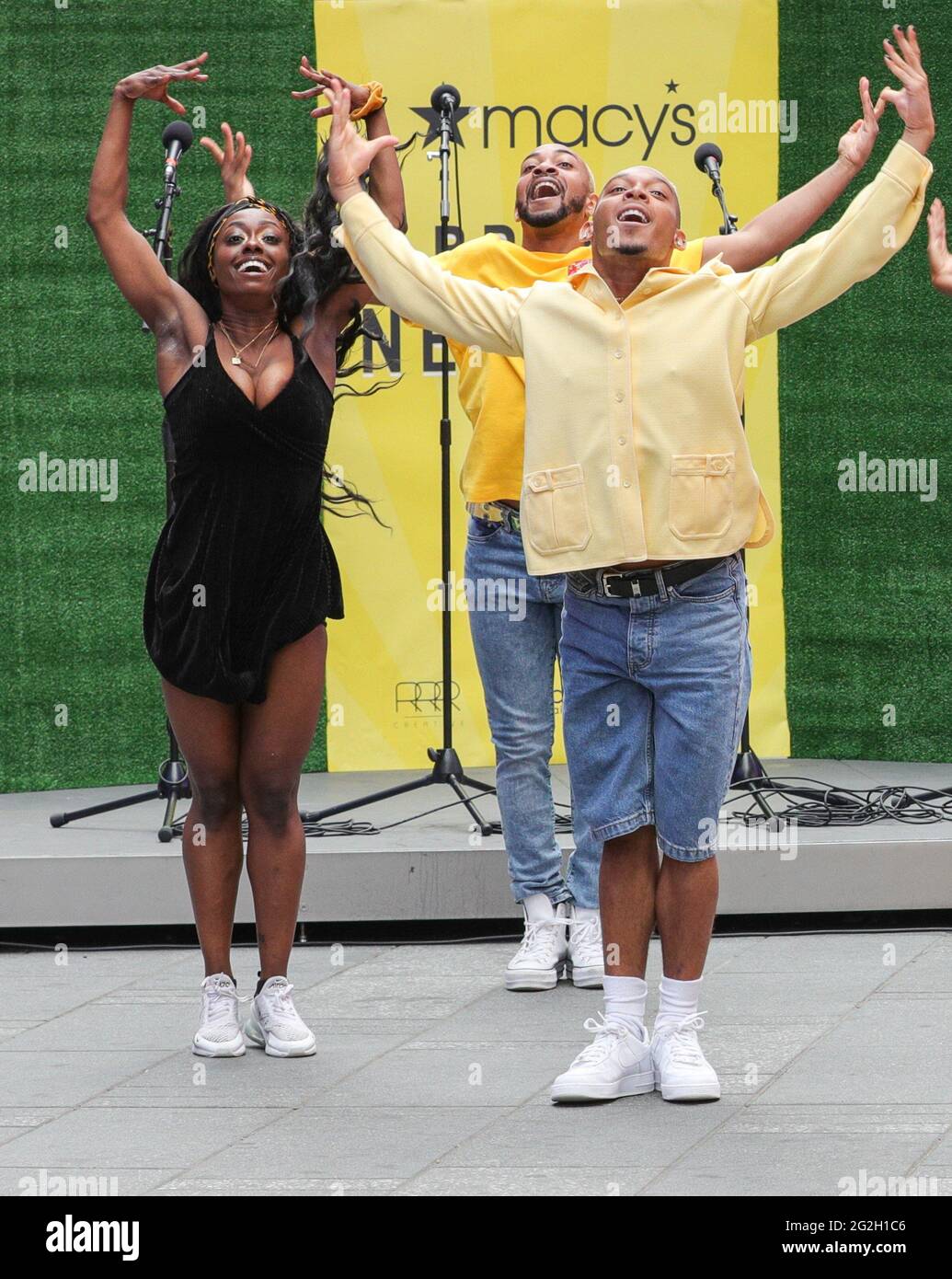New York, NY, USA. 11th June, 2021. Dancers in attendance for Macy's and The Times Square Alliance Celebrate New York City Reopening After Covid, Times Square, New York, NY June 11, 2021. Credit: CJ Rivera/Everett Collection/Alamy Live News Stock Photo