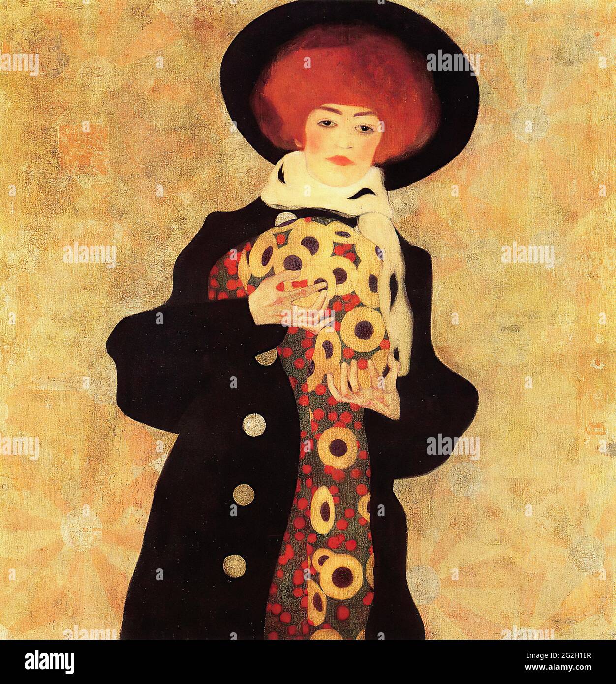 Egon Schiele -  Woman with Black Hat 1909 Stock Photo