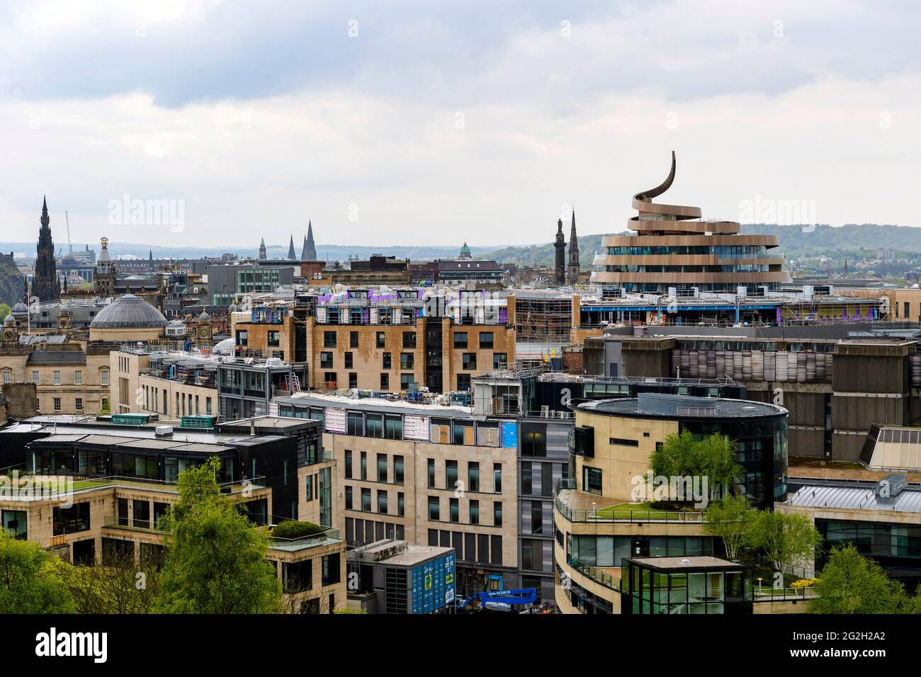 St James Quarter Development, Edinburgh.  The Cranes have been removed ahead of the final stages of completion before opening Stock Photo