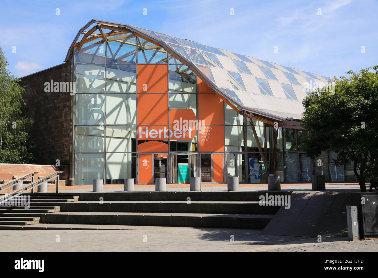 Exterior of the contemporary Herbert Art Gallery and Museum, located in