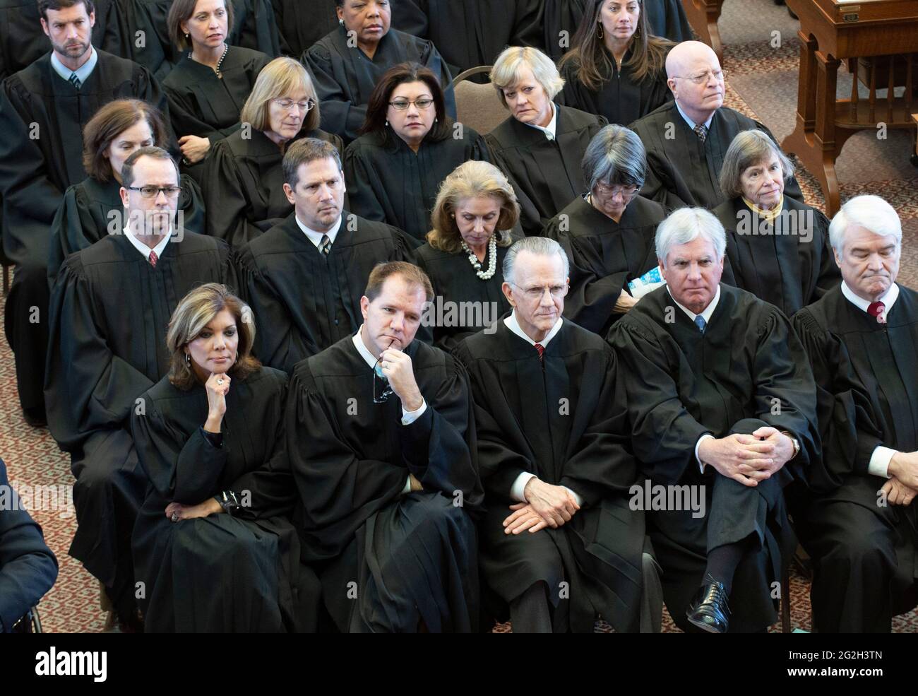 Texas Supreme Court Justice Eva Guzman (far left) is shown at the State