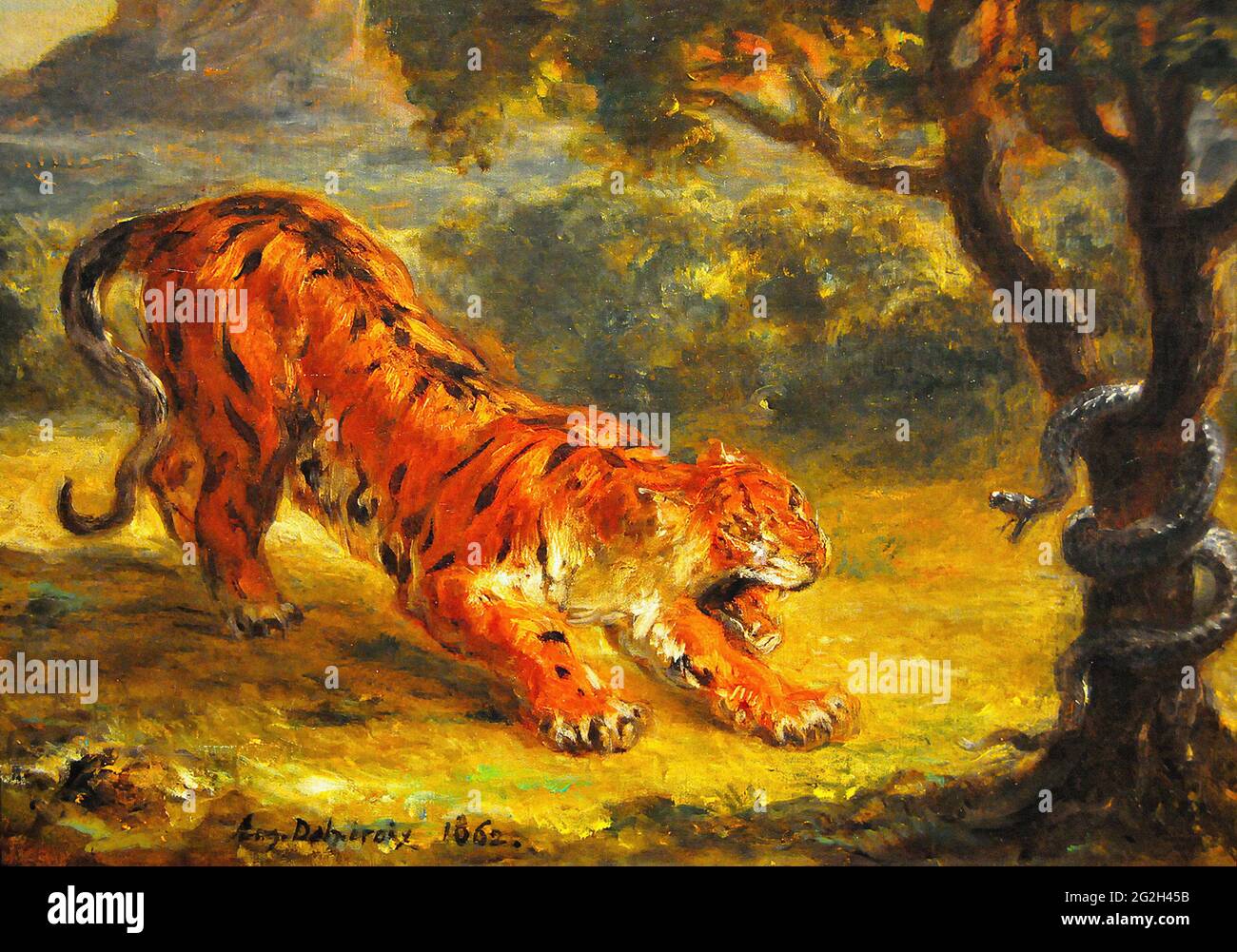 Tiger and Snake, Eugene Delacroix, 1862, National Gallery of Art