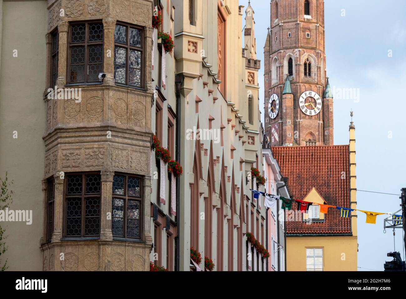 Old town, town hall with St. Martin, Landshut, Lower Bavaria, Bavaria