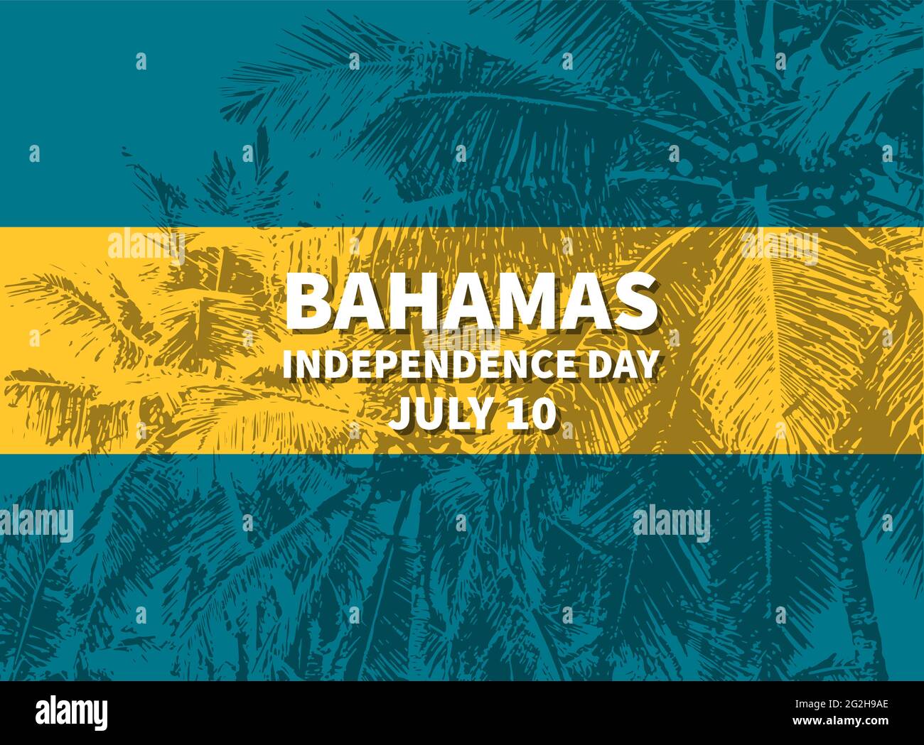 Bahamas Independence Day typography poster. National holiday celebrated