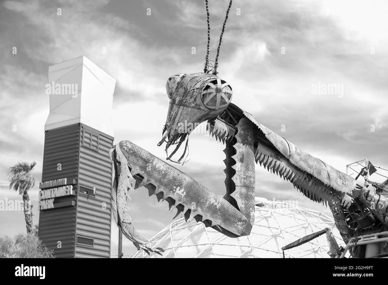 Nevada Reno Mantis Mantis sculpture Black and White Stock Photos & Images - Alamy