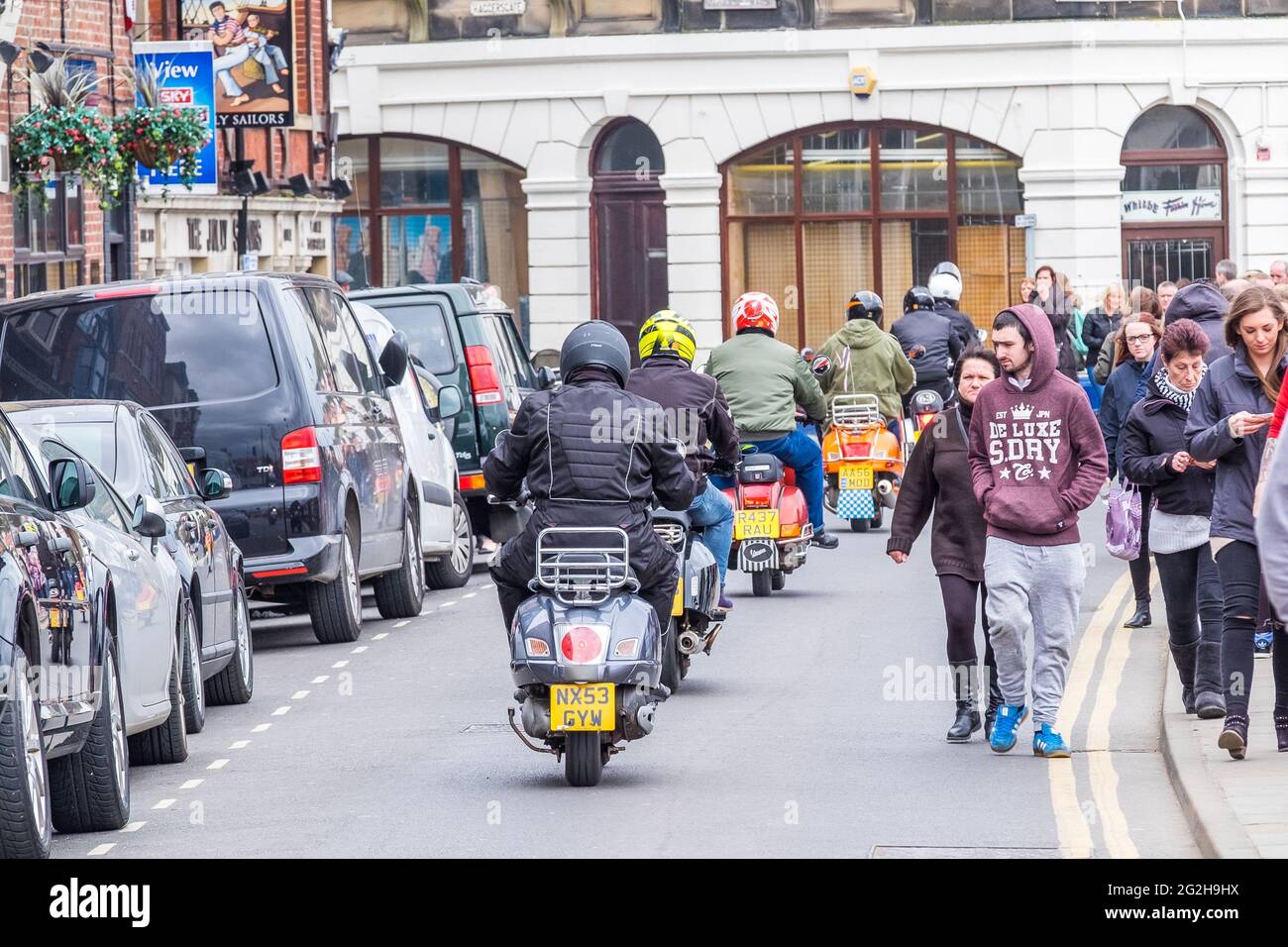 Whitby Scooter Weekend Stock Photo Alamy