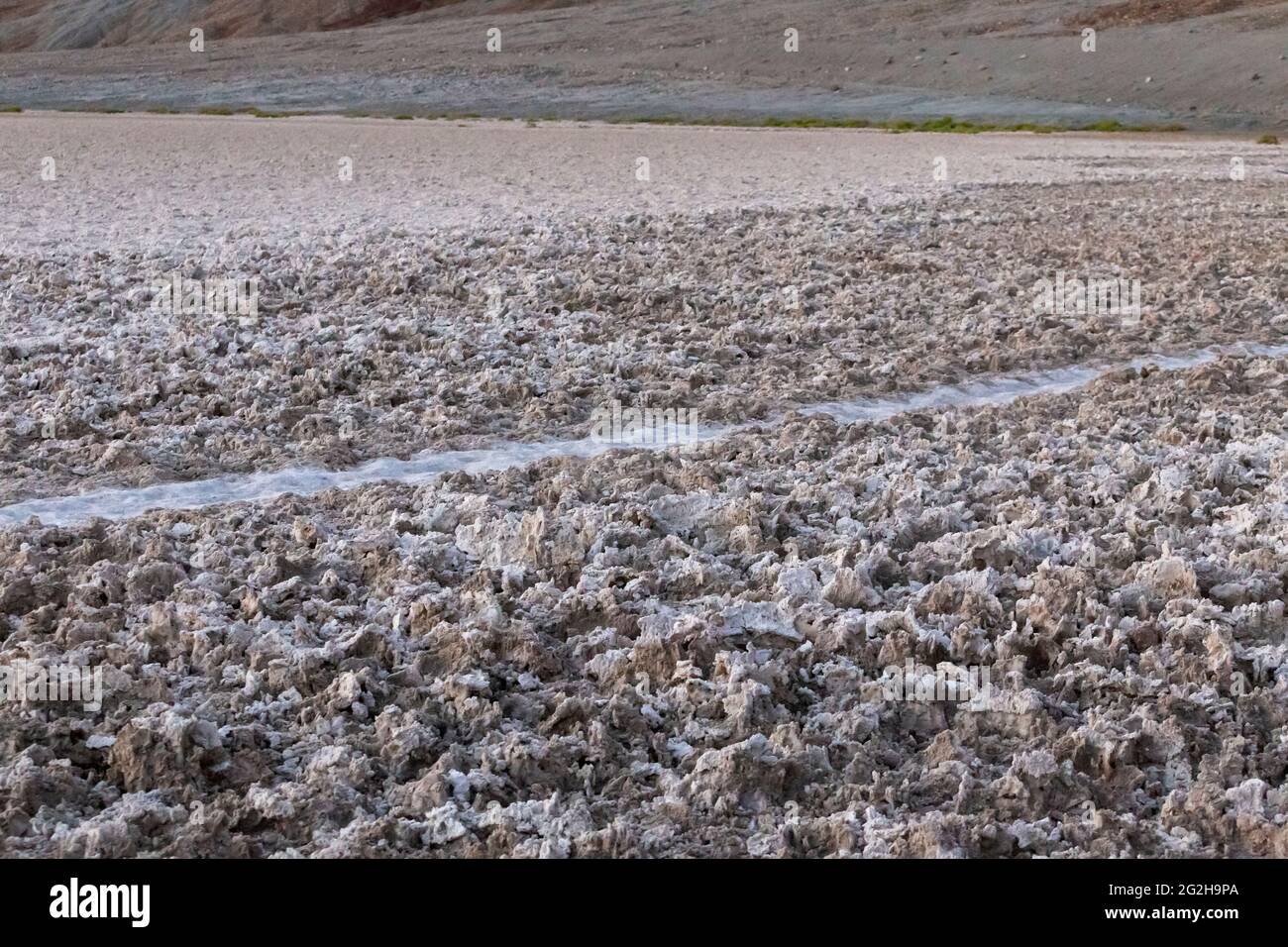 Badwater Basin - 282 Feet / 85,5 m below sea level - in the southern area of Death Valley National Park, California, USA Stock Photo