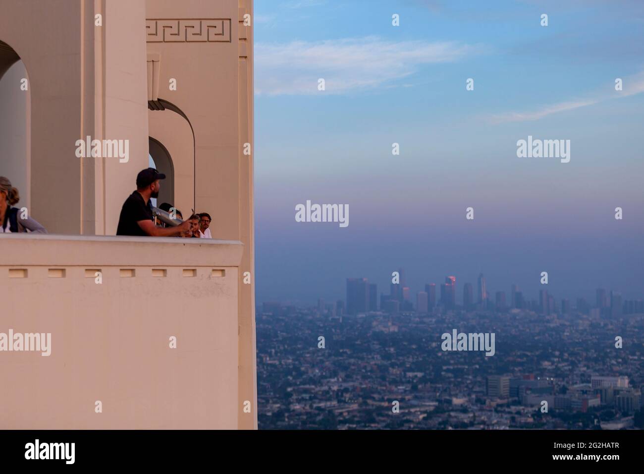 Famous Griffith Observatory museum building on the Hollywood Hills in Los Angeles, California, USA Stock Photo