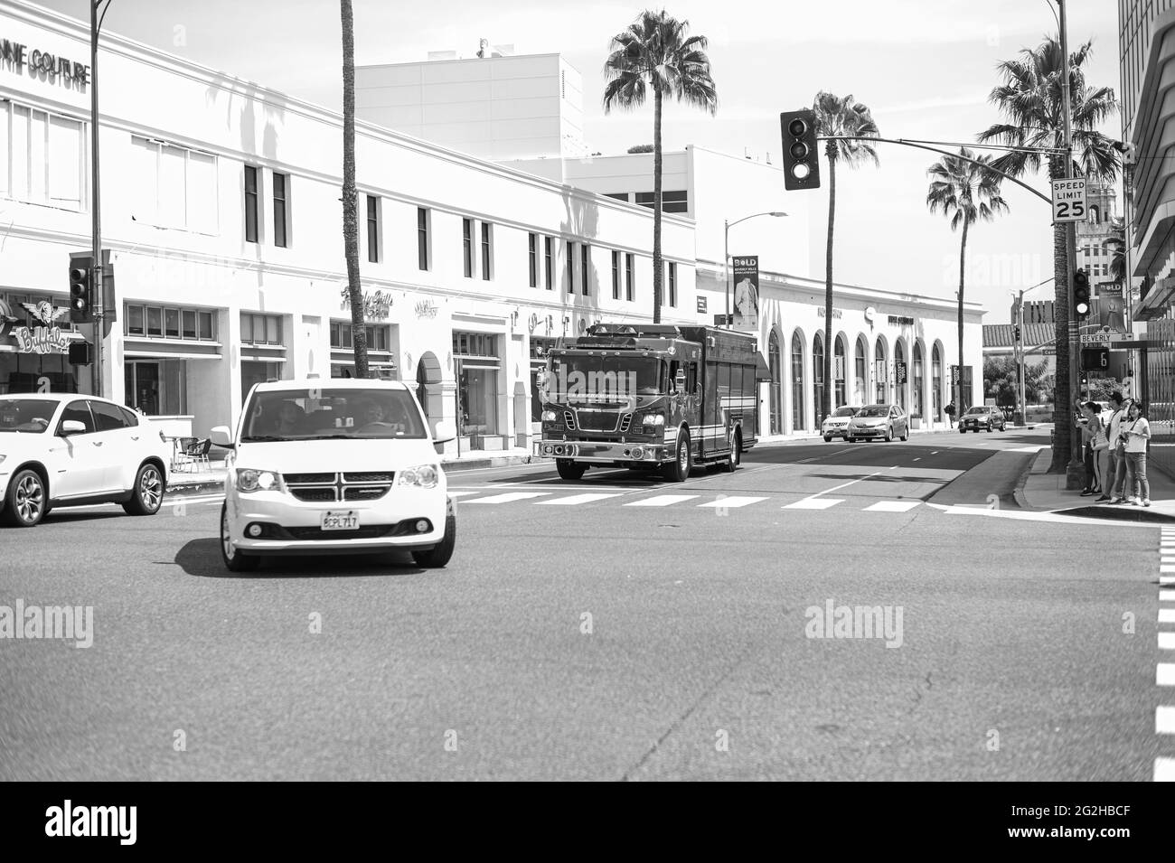 Scene in Beverly Hills, Los Angeles, California, USA Stock Photo
