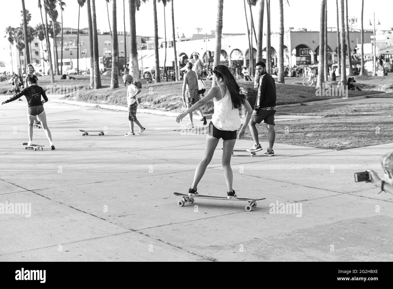 Skaters and the skate lifestyle in Venice Beach in Los Angeles, California, USA Stock Photo