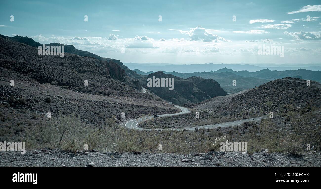 Route 66, historic highway that runs from Chicago, Illinois, covering over 2,400 miles, to Los Angeles, California Stock Photo