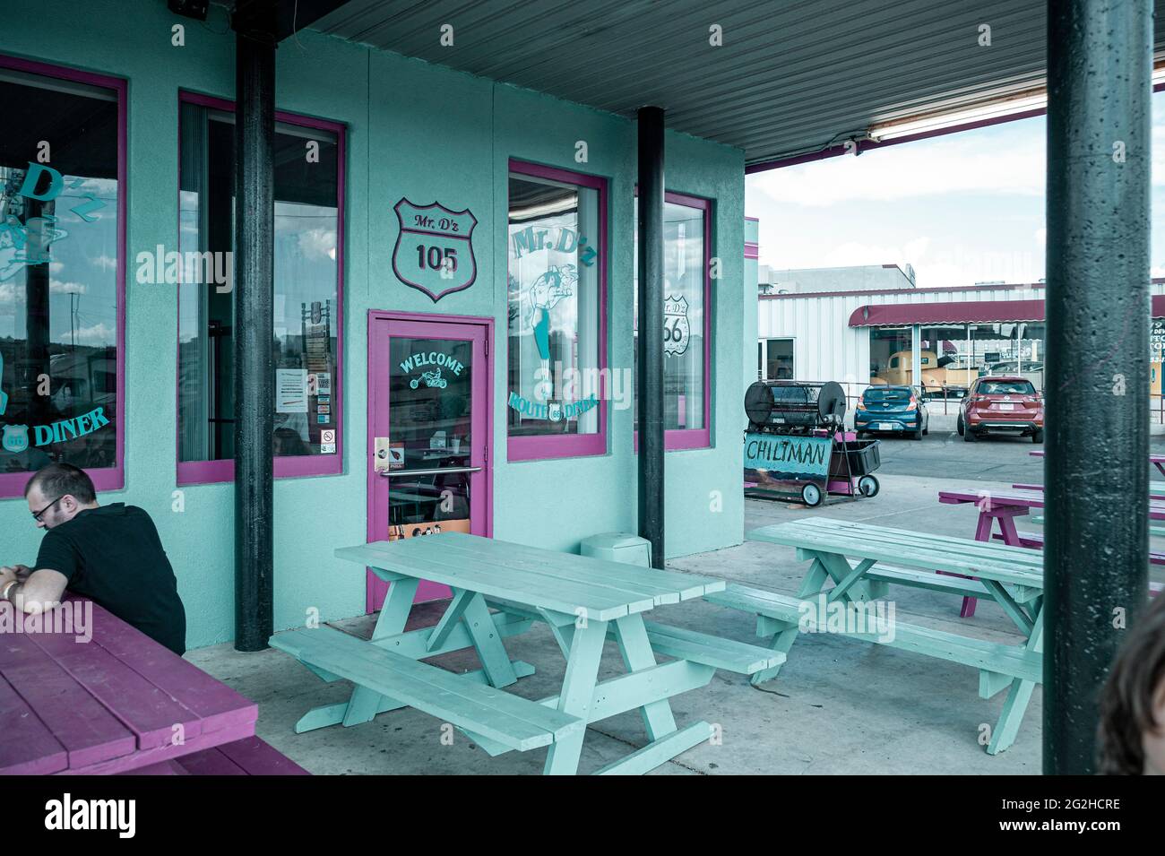 Mr. D'z famous roadside diner on historic Route 66 highway Kingman Arizona, USA Stock Photo