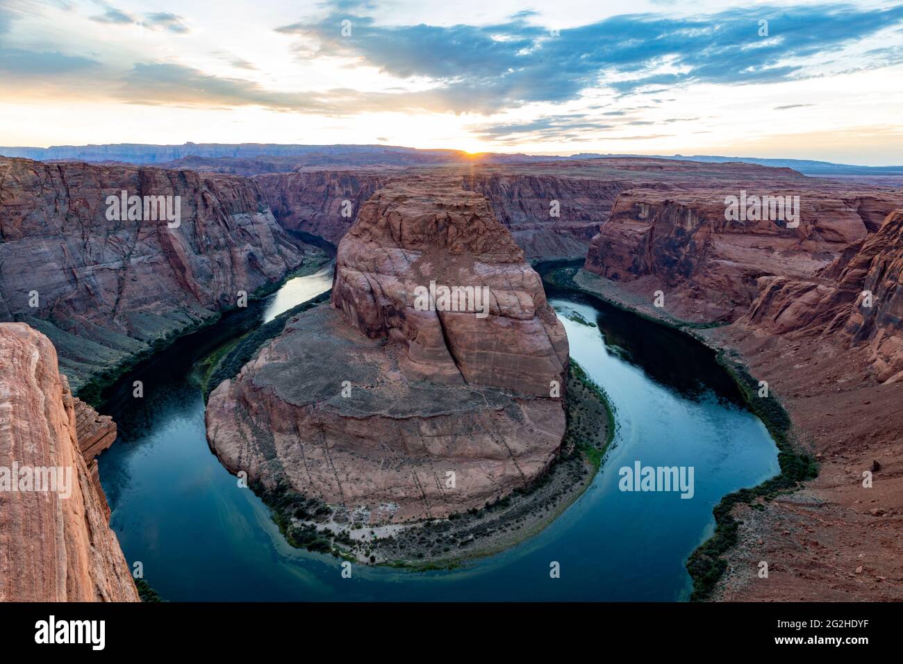 Evening during sunset at horseshoe bend hires stock photography and