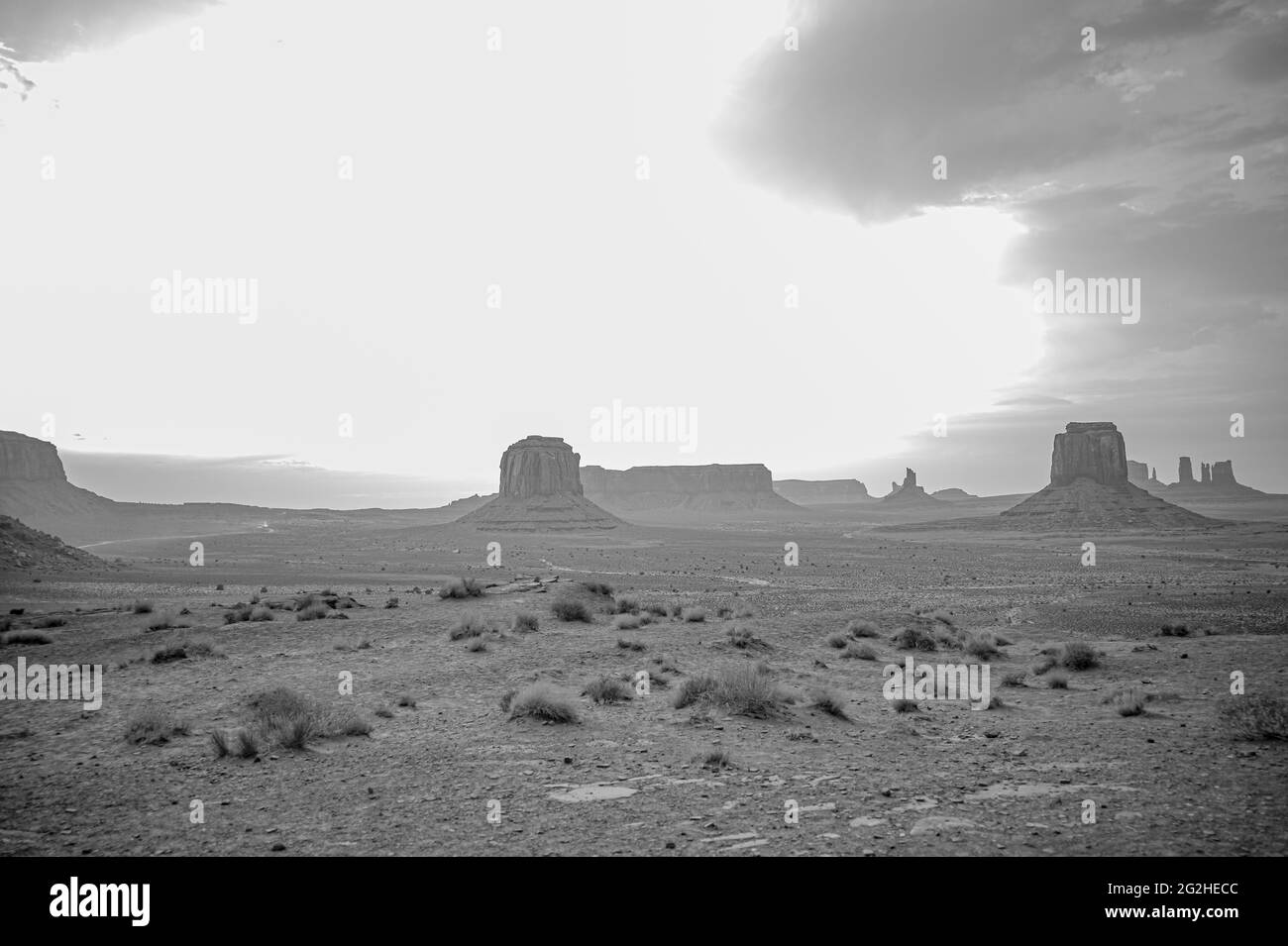 Classic view of Monument Valley from Artist Point. Monument Valley