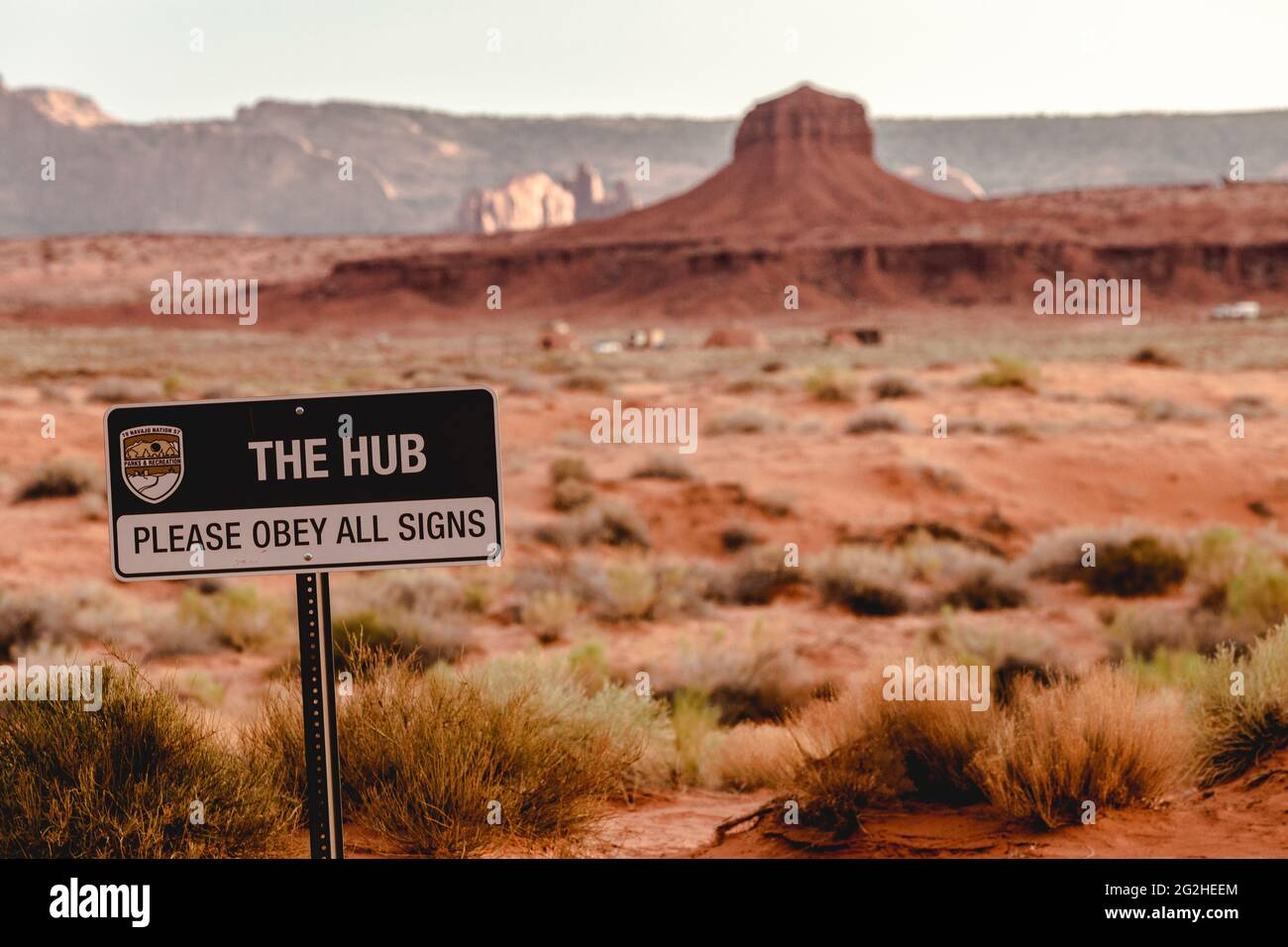 The hub at Monument Valley, Arizona Utah border, USA Stock Photo