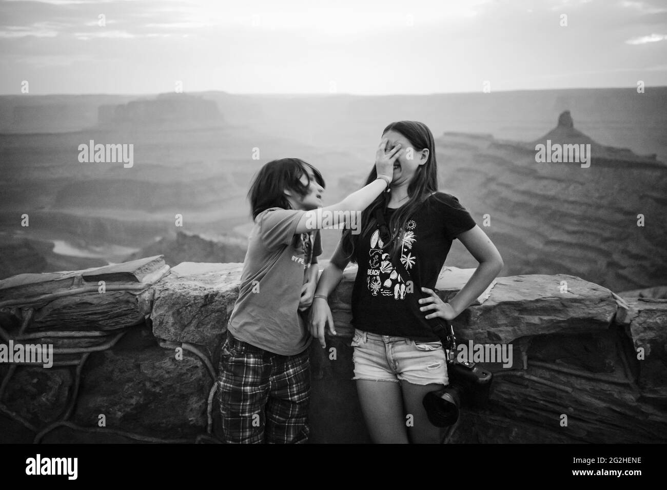 Scene at a cliff in Dead Horse State Park Stock Photo Alamy