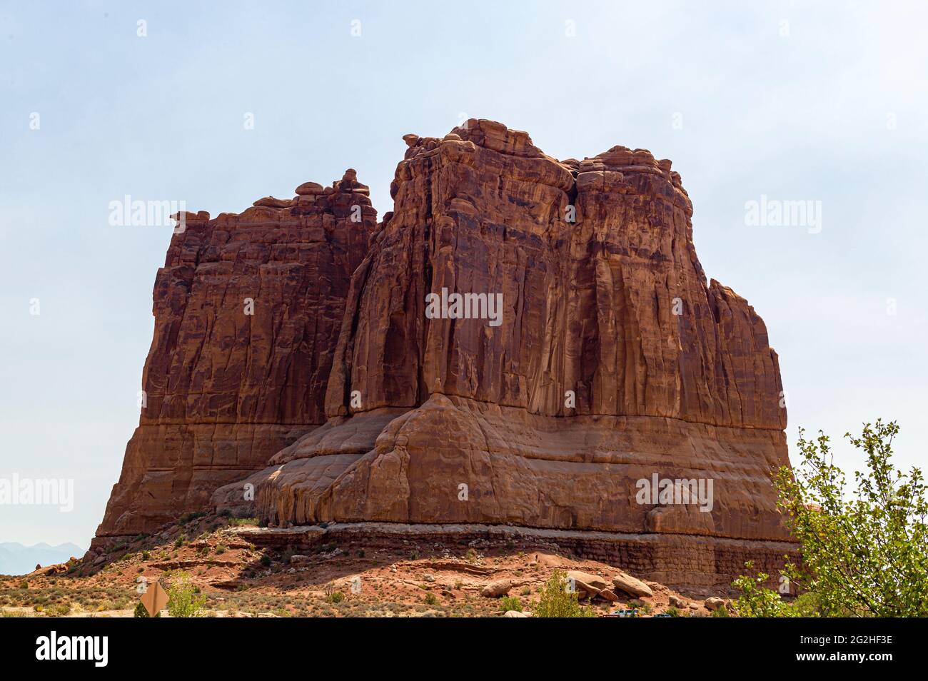 The Organ is an impressive sandstone fin located next to Park Avenue Trail and Courthouse Towers at Arches National Park, Utah, USA Stock Photo