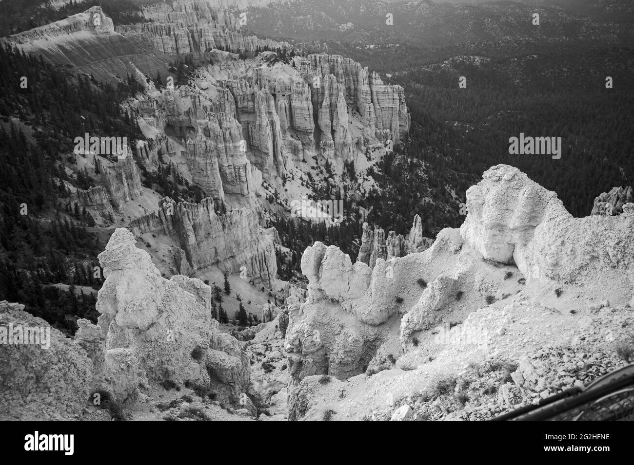 Rainbow Point - a National park peak with red & pink cliffs & rock formations, spruce & fir forest & hiking trails. Bryce Canyon National Park, Utah, USA Stock Photo