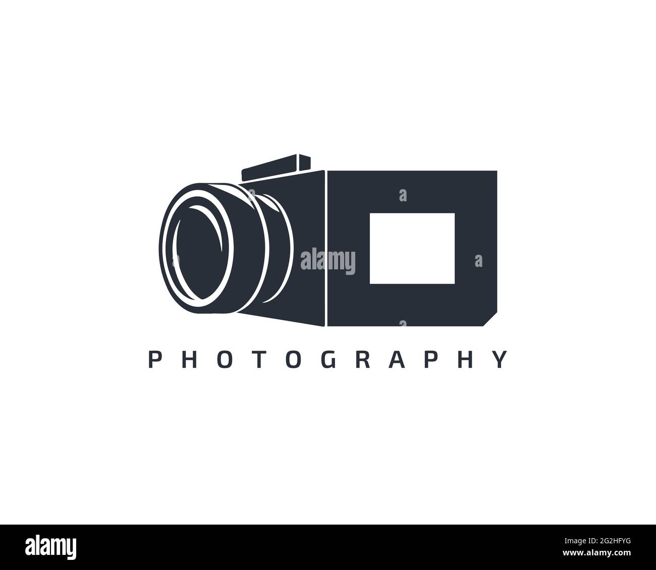 Camera logo template. Camera logo icon on white background. Trendy design logo camera. Stock Vector