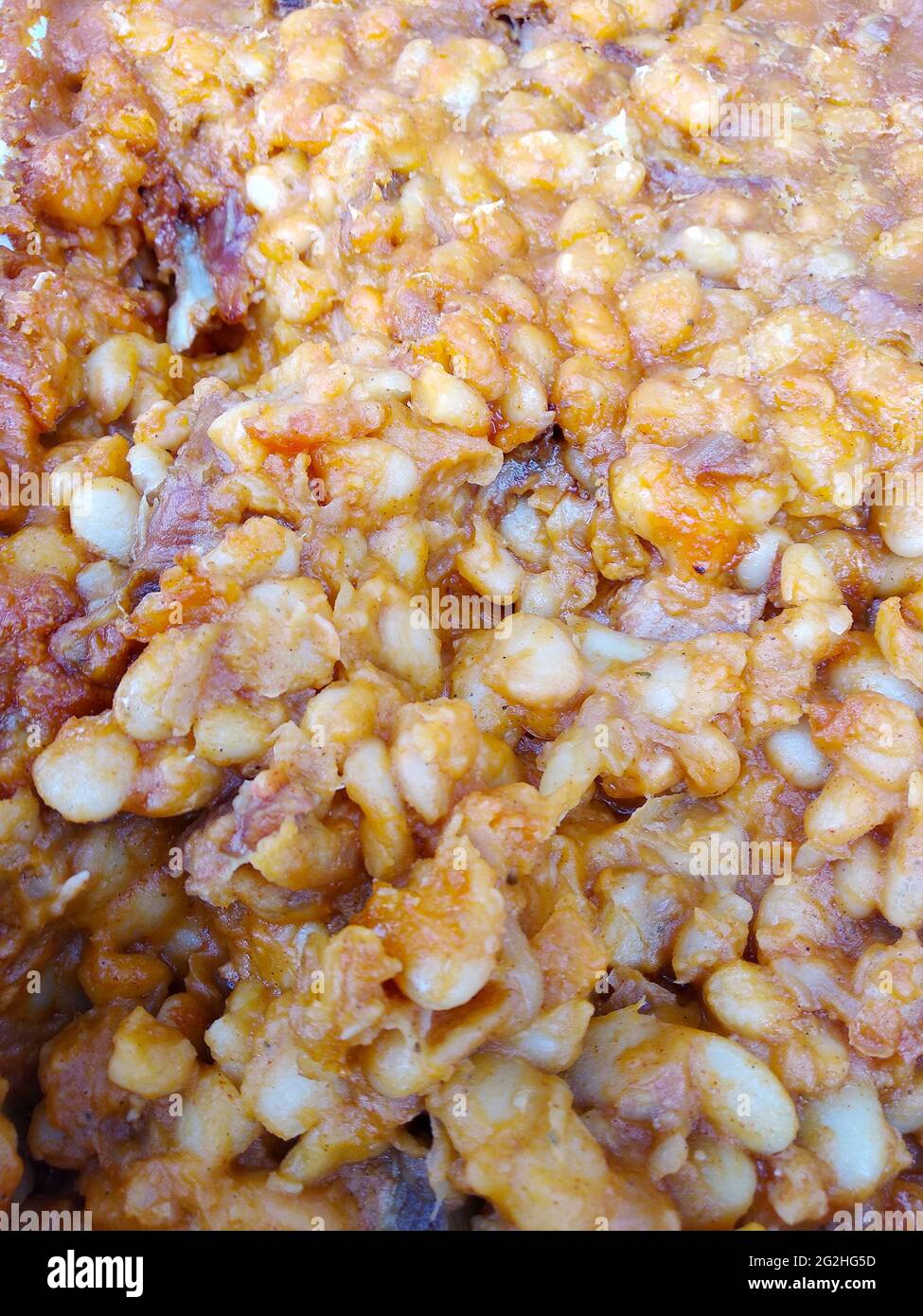Traditional cooked beans with no fat Stock Photo