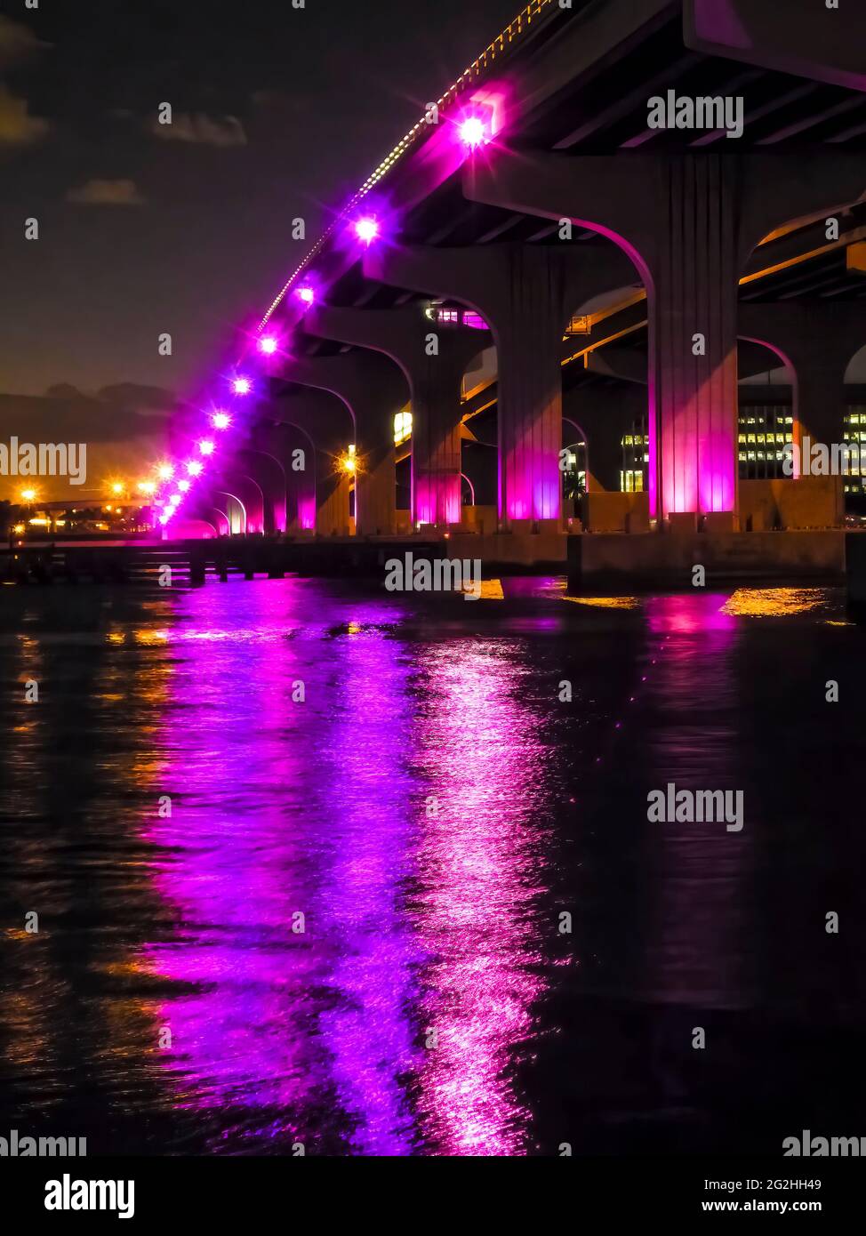 Mac Arthur Bridge, Miami, Florida, USA, Stock Photo