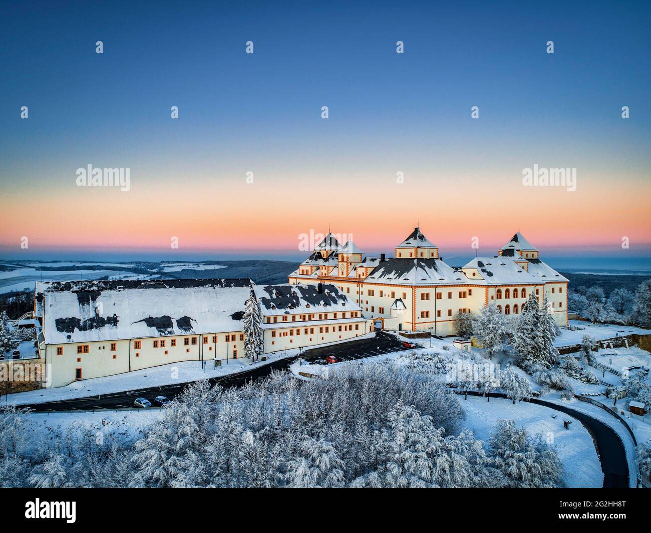 Augustusburg Castle in winter Stock Photo