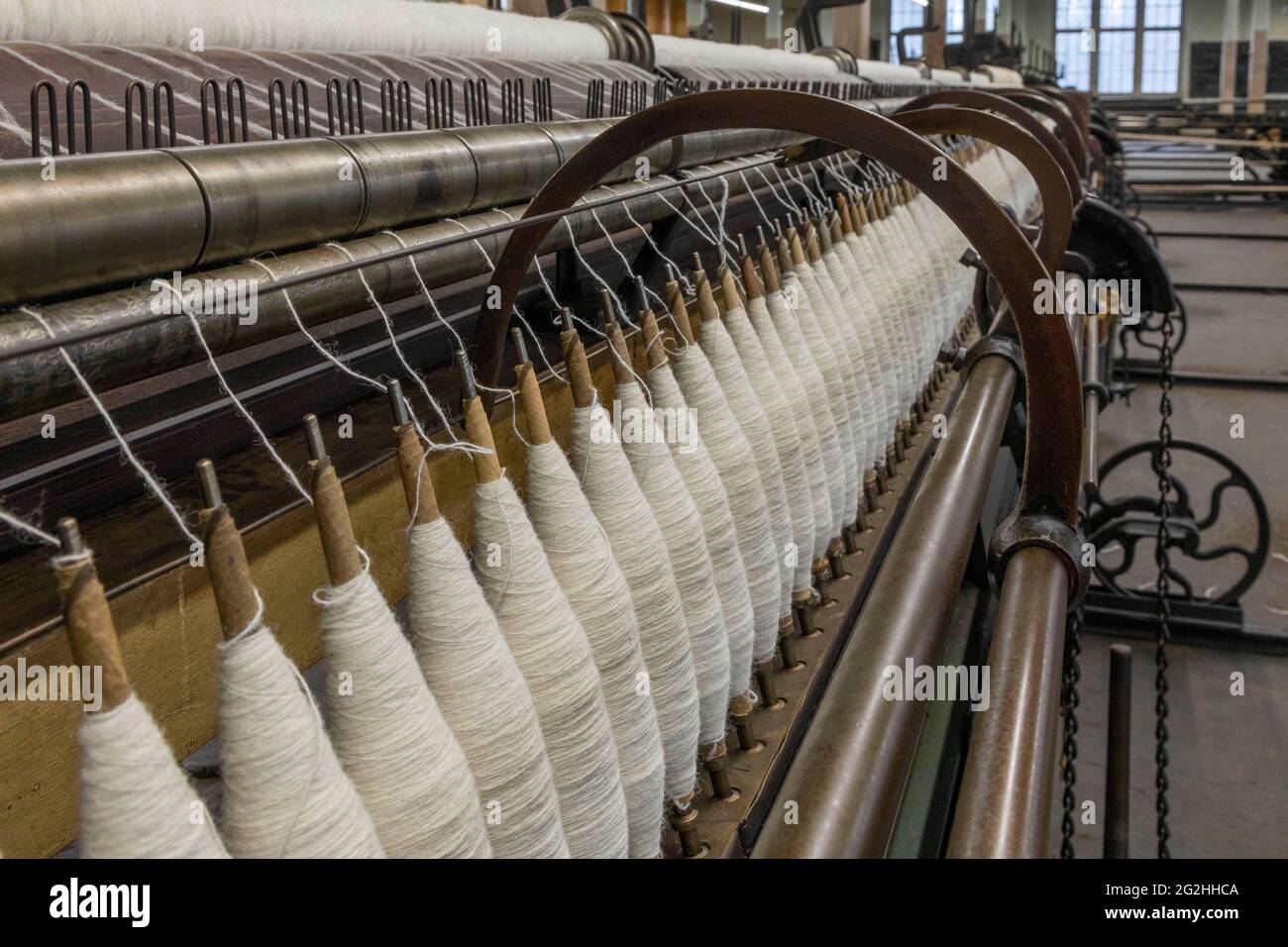 Spinning mill in the cloth factory in Crimmitschau Stock Photo