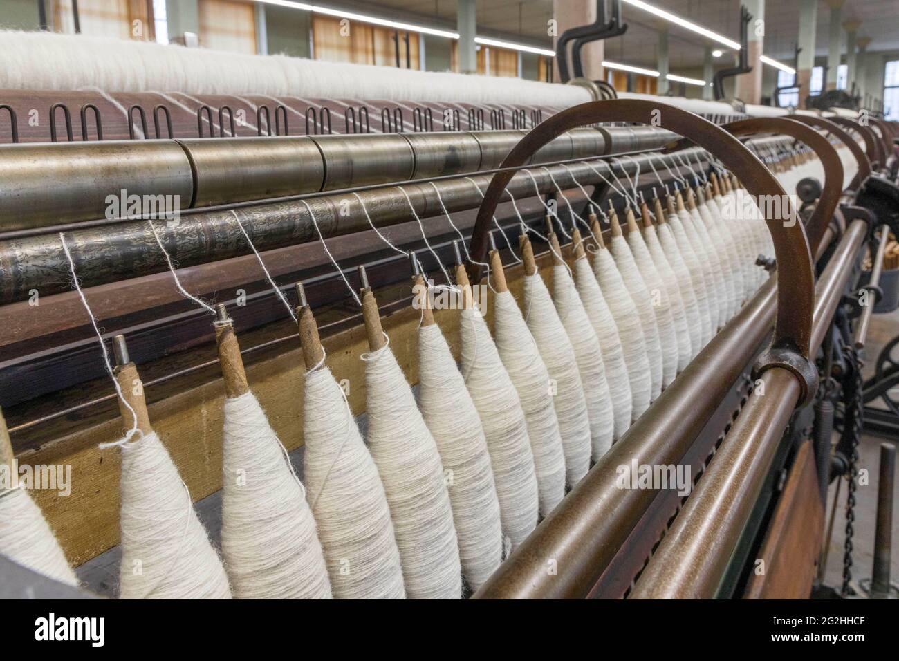 Spinning mill in the cloth factory in Crimmitschau Stock Photo