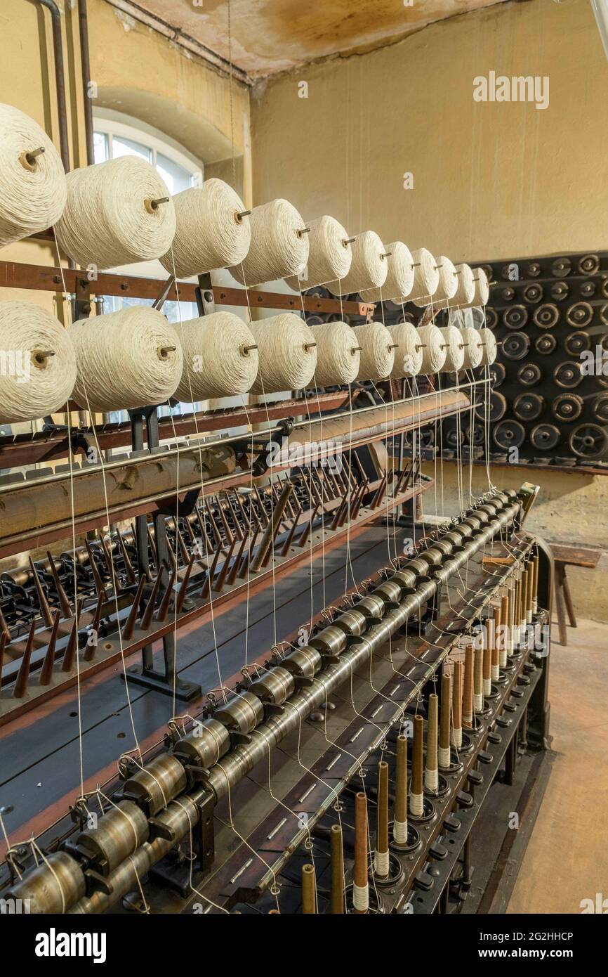 Twisting in the cloth factory in Crimmitschau Stock Photo