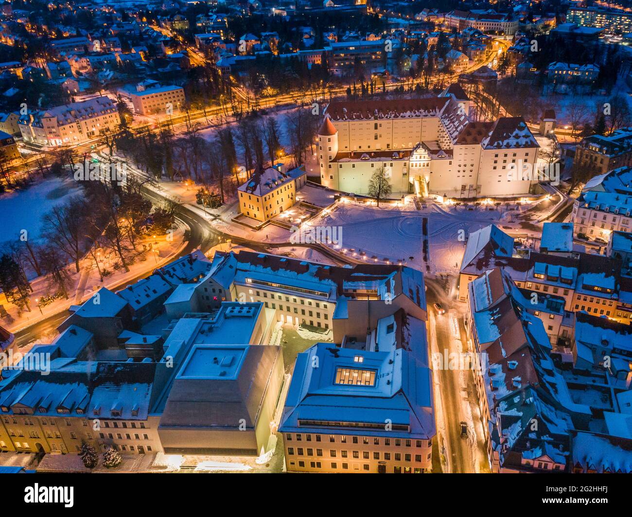 Old town center of Freiberg Stock Photo