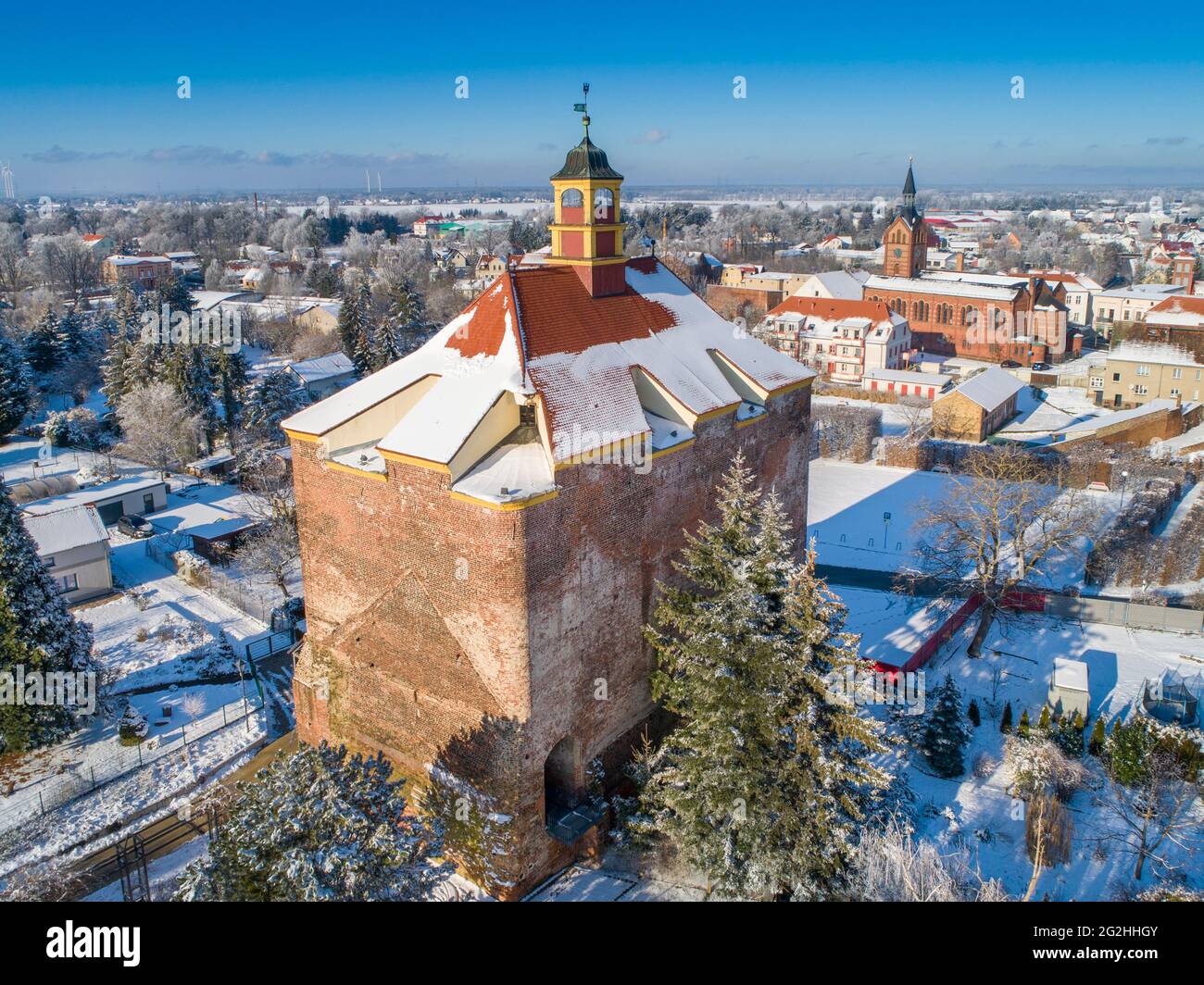Old fortress tower Peitz Stock Photo