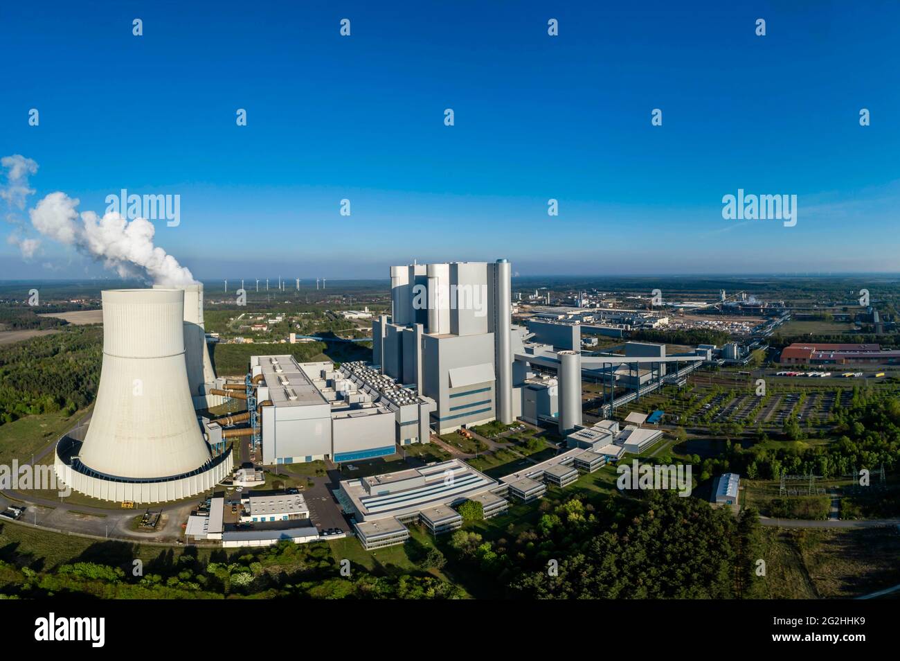 Huge BigBatt power storage planned for the Schwarze Pump power plant Stock Photo